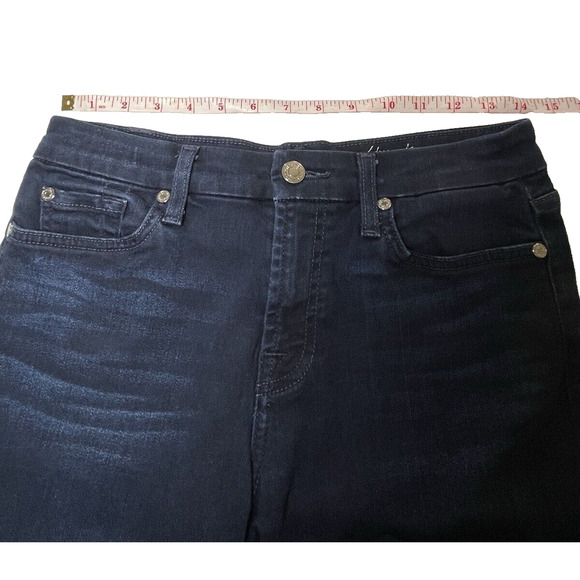 7 for All Mankind Jeans Womens 28 Blue Dark Wash Denim Kimmie Straight Leg - Picture 8 of 12